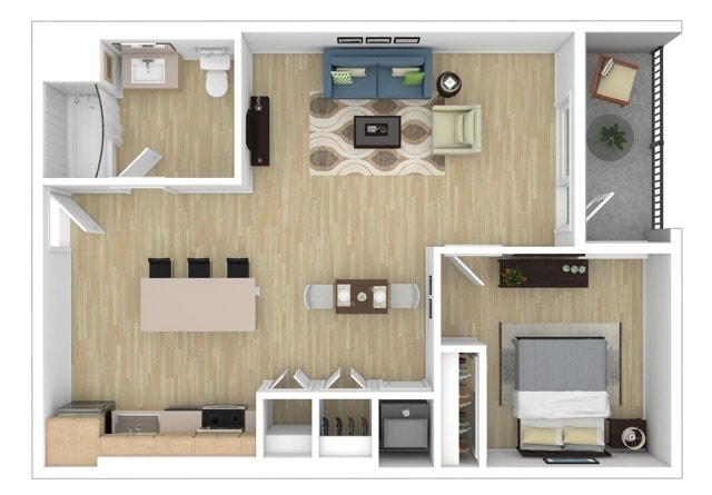 One Bedroom with Patio - A11