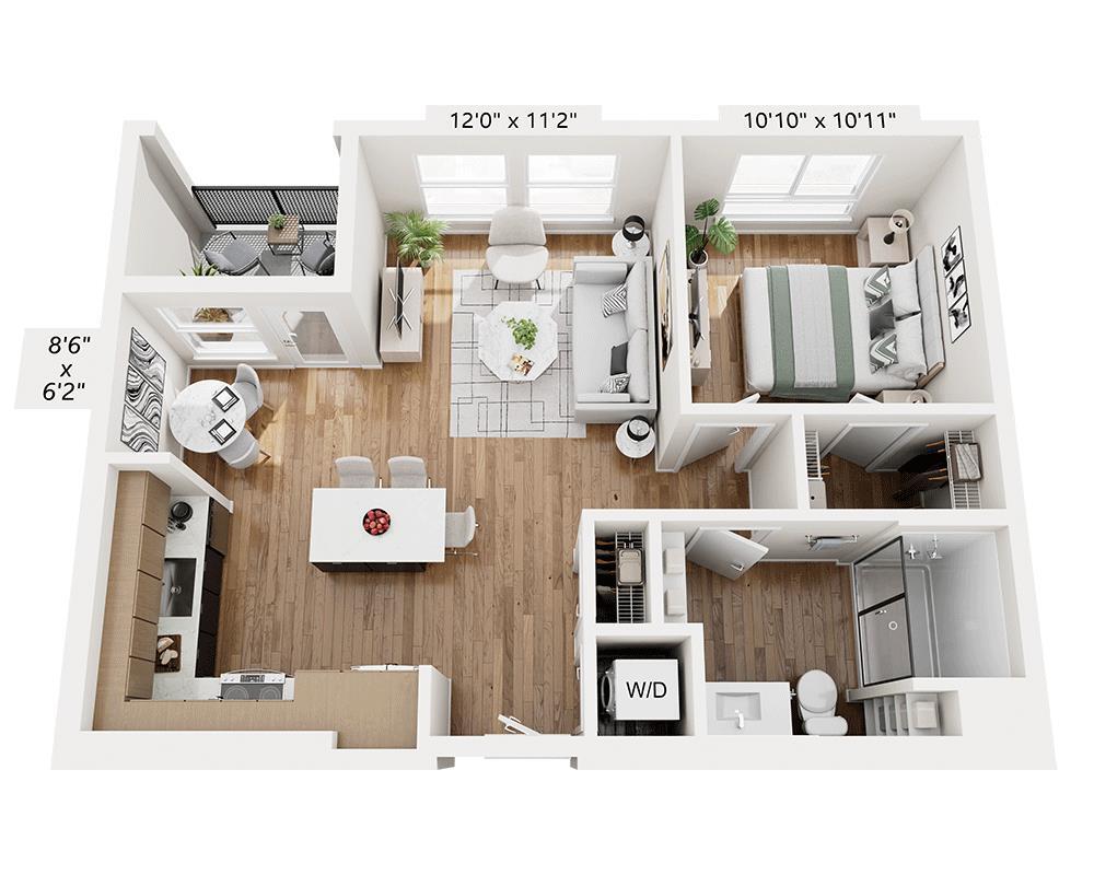 Floor Plan - One Bedroom - A1C