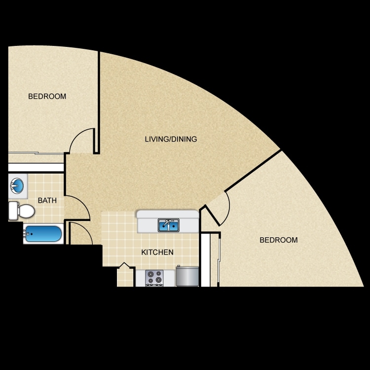 2BR/1BA - 2 Bed 1 Bath