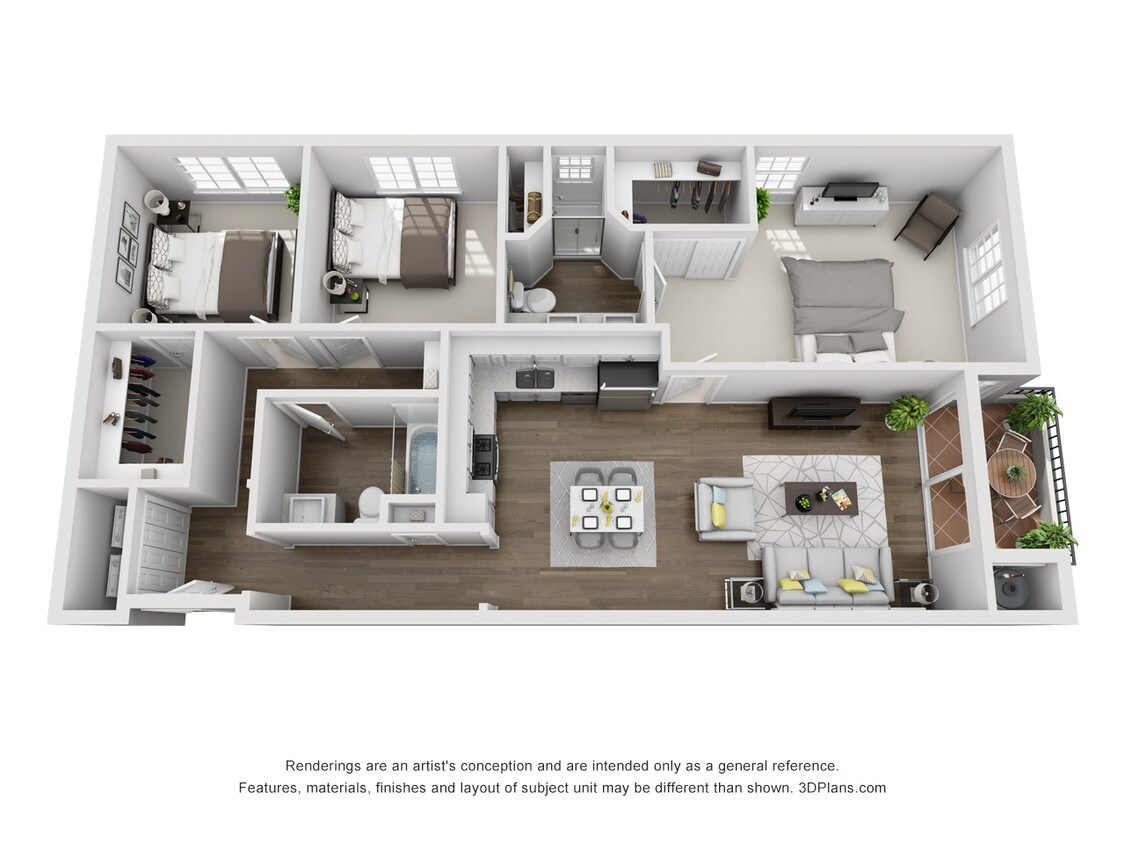 Floor Plan - 3 Bed 2 Bath C