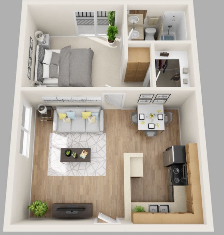 Floor Plan - Two Bedroom, Two Baths