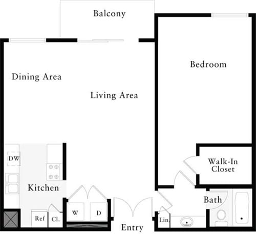 Floor Plan - 1 Bedroom F