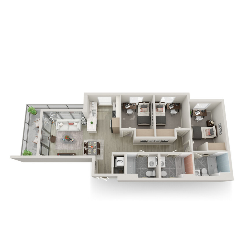 Floor Plan - 3 Bed 3 Bath W