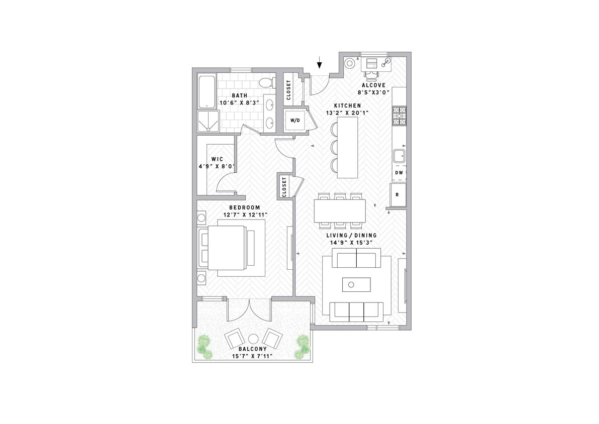 Floor Plan - A1 1 Bed