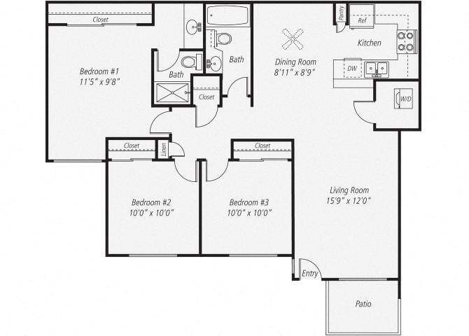 Floor Plan - Three Bedroom 