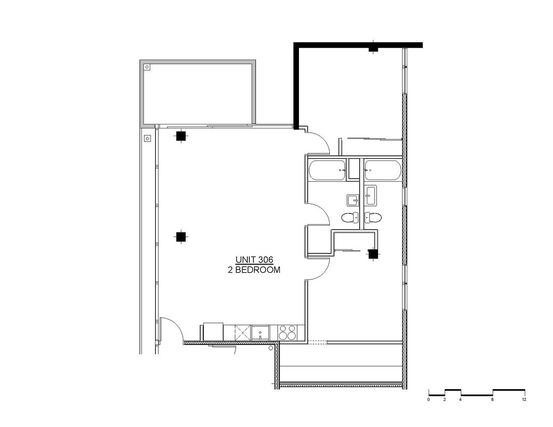 Two-Bedroom, Two-Bathroom 2D Floor Plan - 2x2F