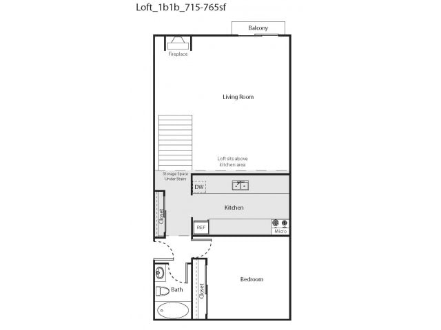1BR/1BA with Loft - 1 Bed 1 Bath A Loft