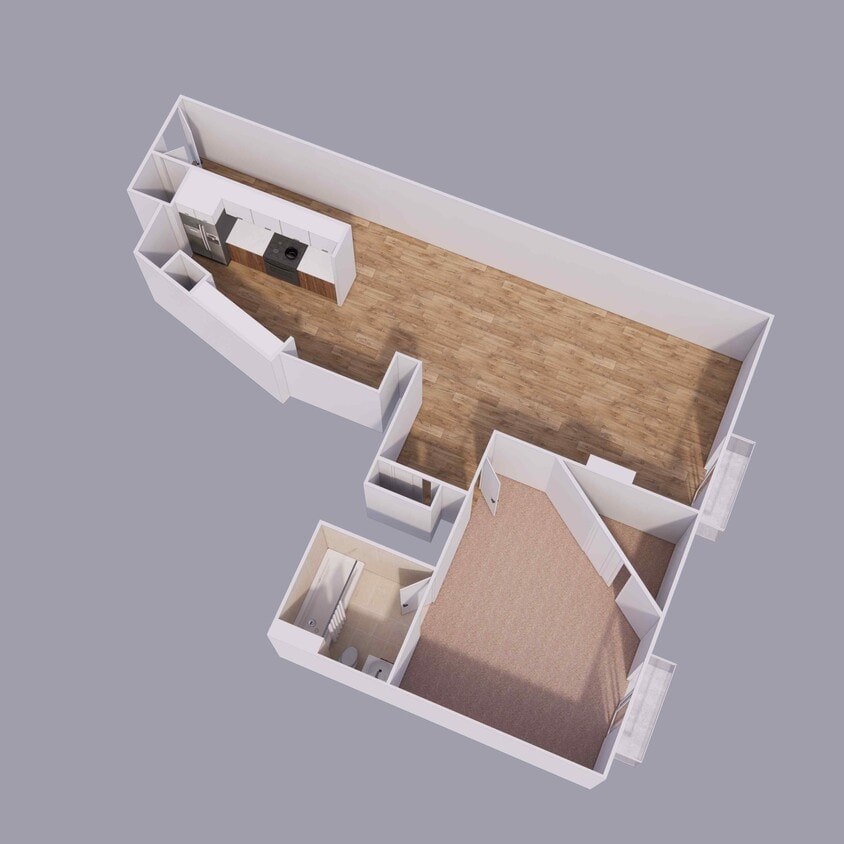 Floor Plan - 1 Bed + 1 Bath - Sm