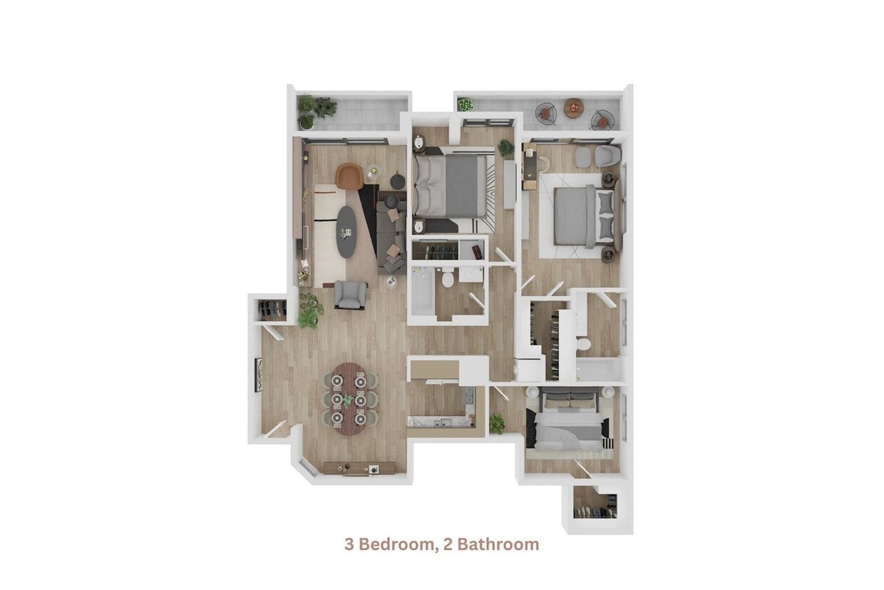 Floor Plan - 3 Bedroom, 2 Bath