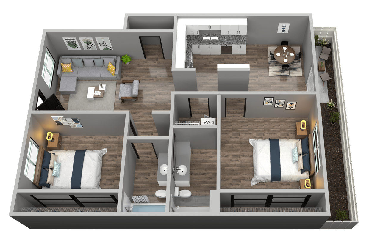 Floor Plan - 2 Bedroom 2 Bathroom