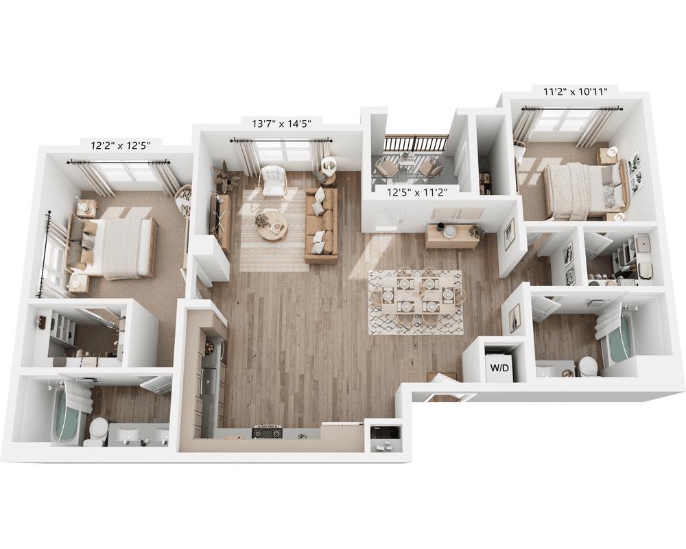 Floor Plan - Two Bedroom - B2D