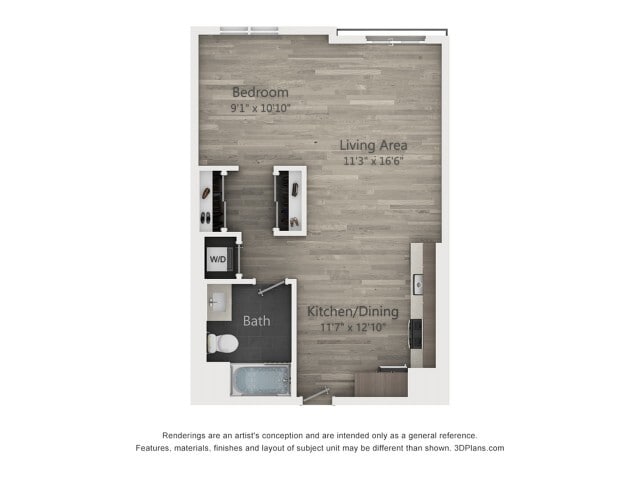 A1-3 |Studio | 635 sq. ft. - A1-3