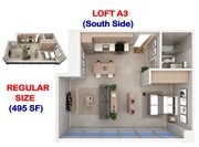 Loft A3 - 495 SF(South Side) - Panorama Tower
