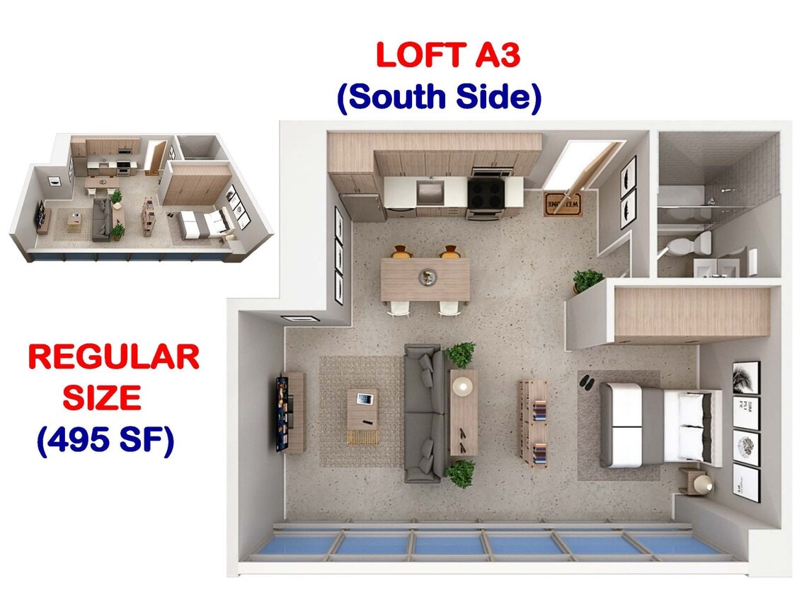 Floor Plan - Studio Loft A3 (South)