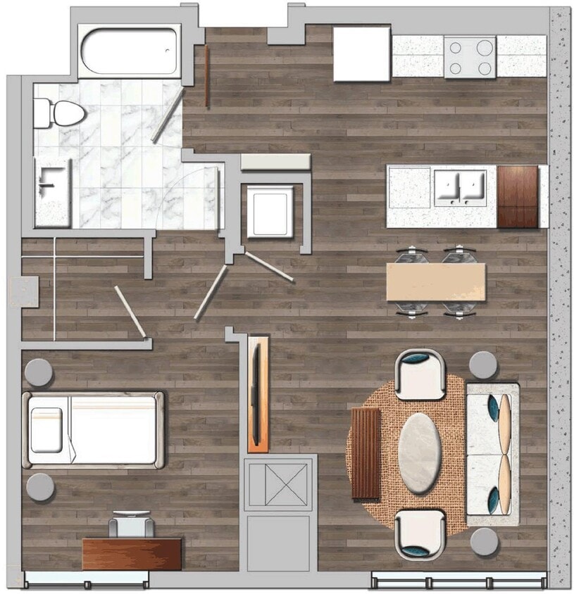 Floor Plan - 1 Bedroom H2