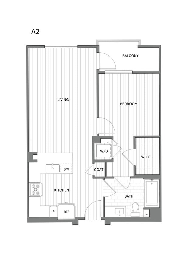 Floor Plan - 1 BR/1 BA