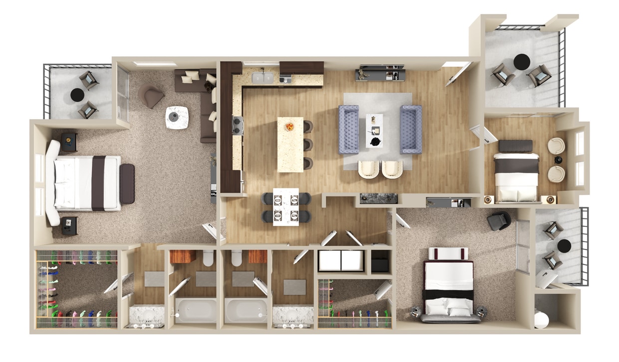 3 Bedroom 2 Bathroom - 3x2