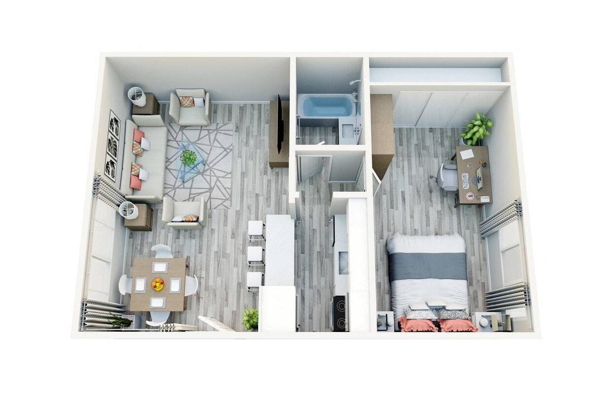 Floor Plan - A1-V - 1x1