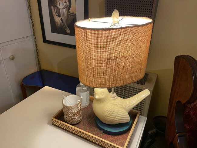 Detail of work area, desk lamp - 607 Buena Loma St Unit Cottage