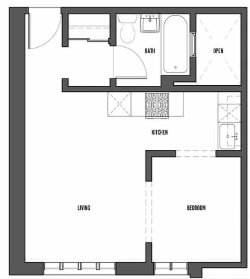 Floor Plan - One Bedroom