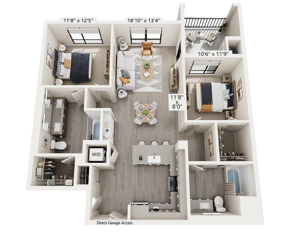 Floor Plan - Two Bedroom B2C