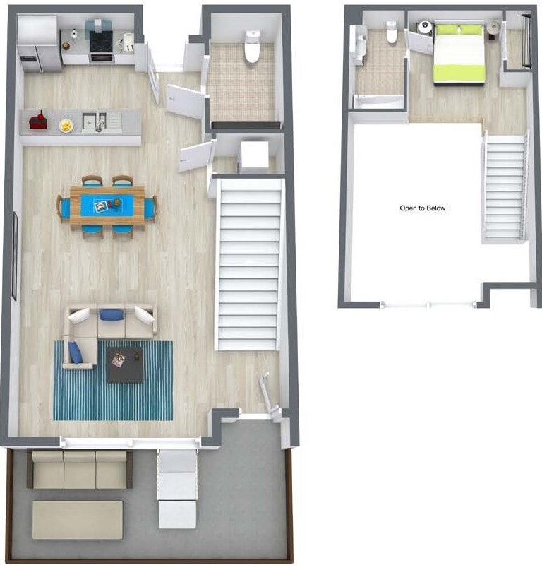 Floor Plan - 1 Bed/1 Bath Loft-L1