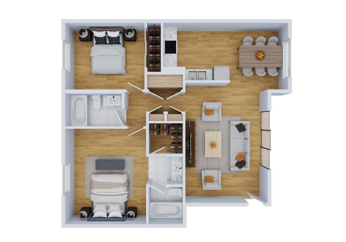 Floor Plan - 2bd/2ba - Premium