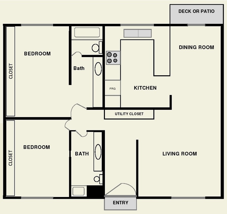 2BR/2BA - Flat