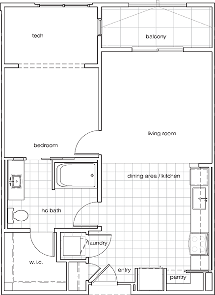 Floor Plan - 1Bedroom1BathroomC