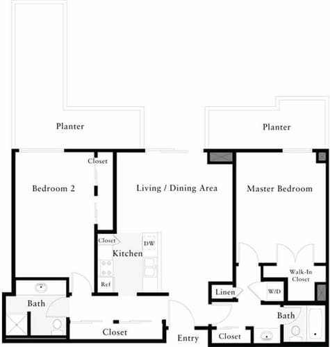 Floor Plan - 2 Bedrooms B
