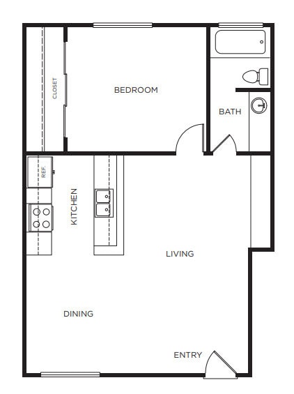 Floor Plan - Rye 1-Bedroom