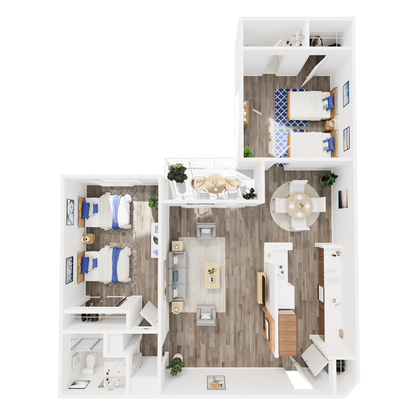 Floor Plan - 2 Bedroom, 1 .5 Bath