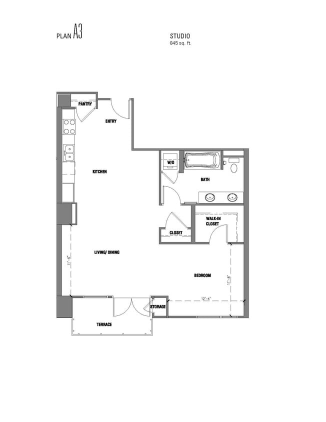 The Avenue Hollywood - A3 - 1 Beds - 1 Baths - 845 Sq. ft. - A3