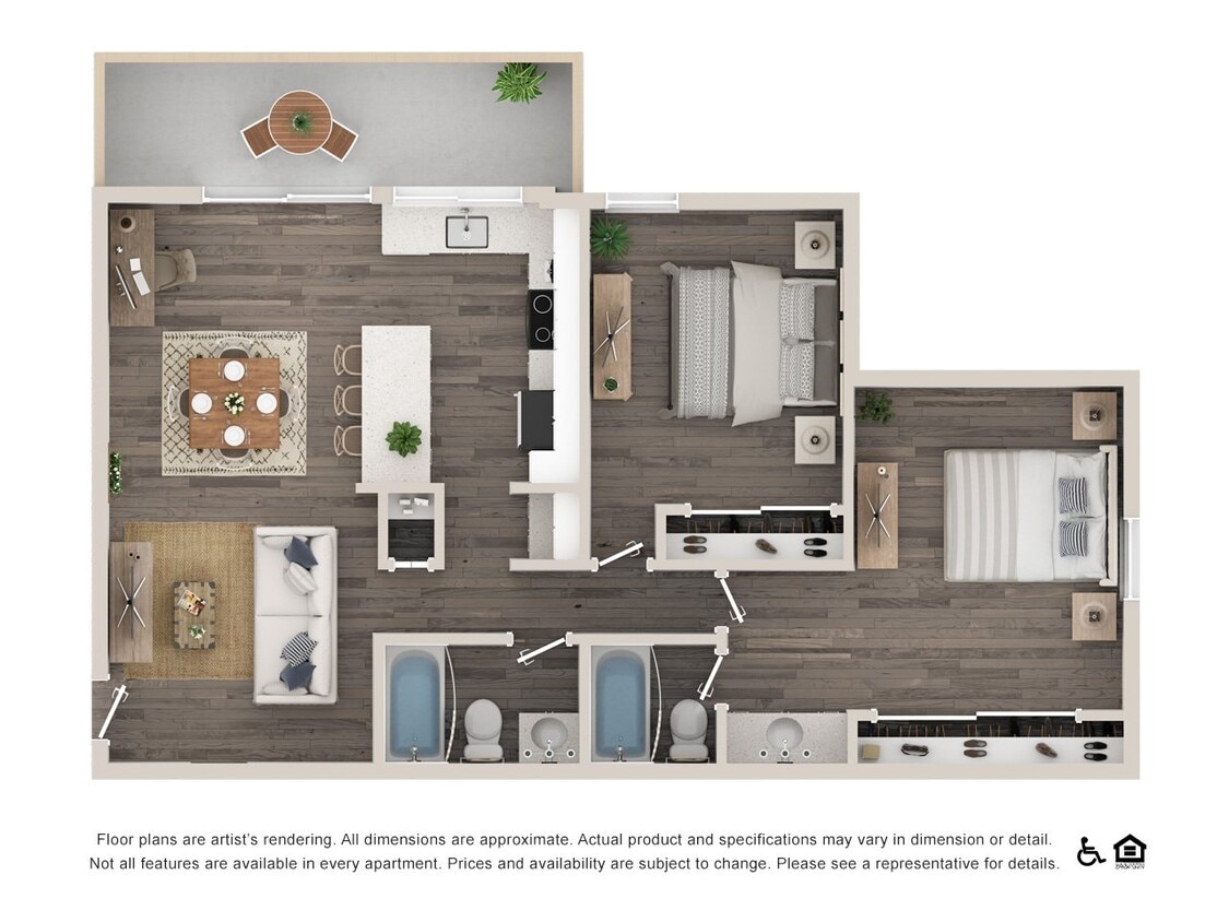 Floor Plan - 2 Bed 2 Bath