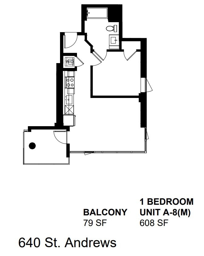 Floor Plan - A-8(M) - 1 Bedroom