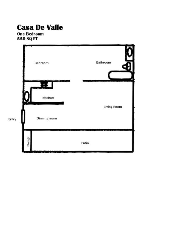 Floor Plan - One Bedroom One Bath