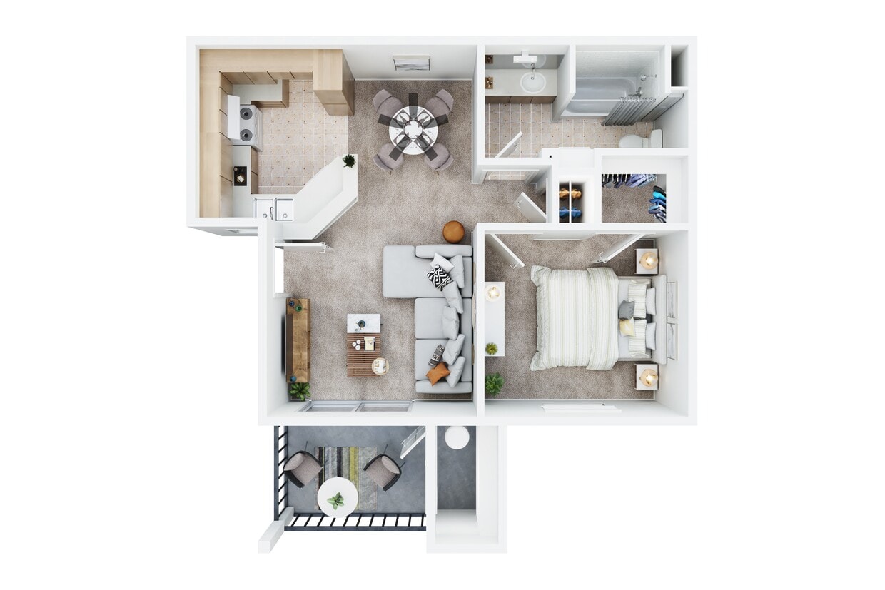 Floor Plan - 1 Bedroom 1 Bath