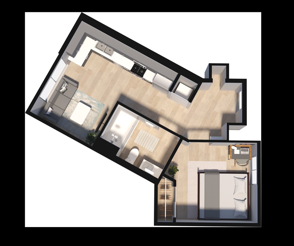 Floor Plan - Penthouse III - 1BD/1BA