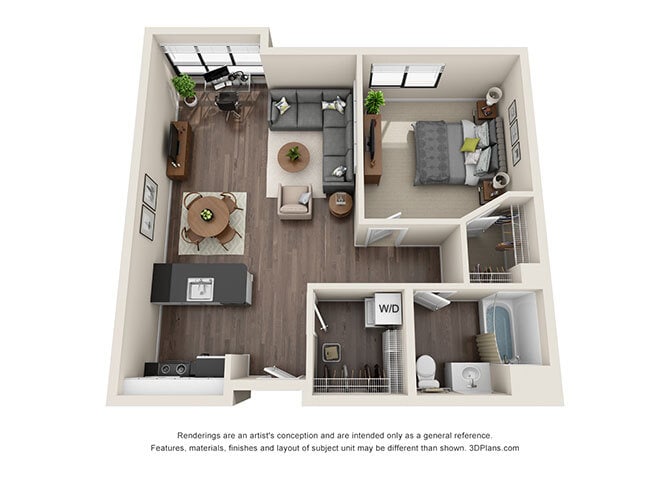 Floor Plan - ONE BEDROOM | ONE BATH A4.1