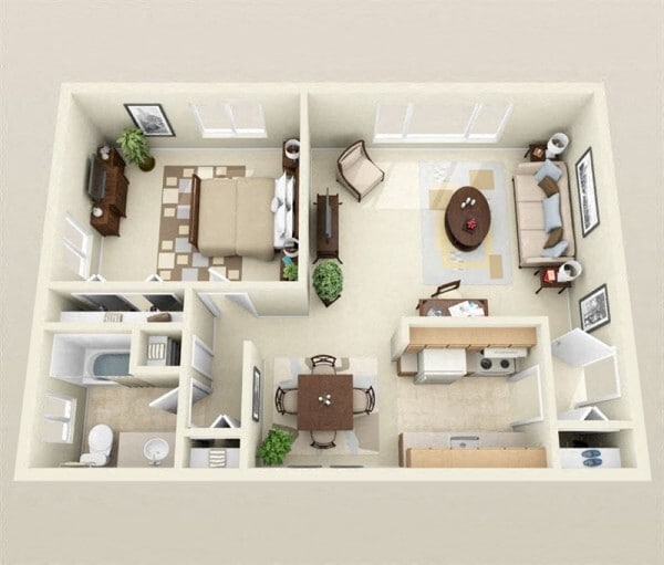 Floor Plan - 1Bedroom + 1 Bath