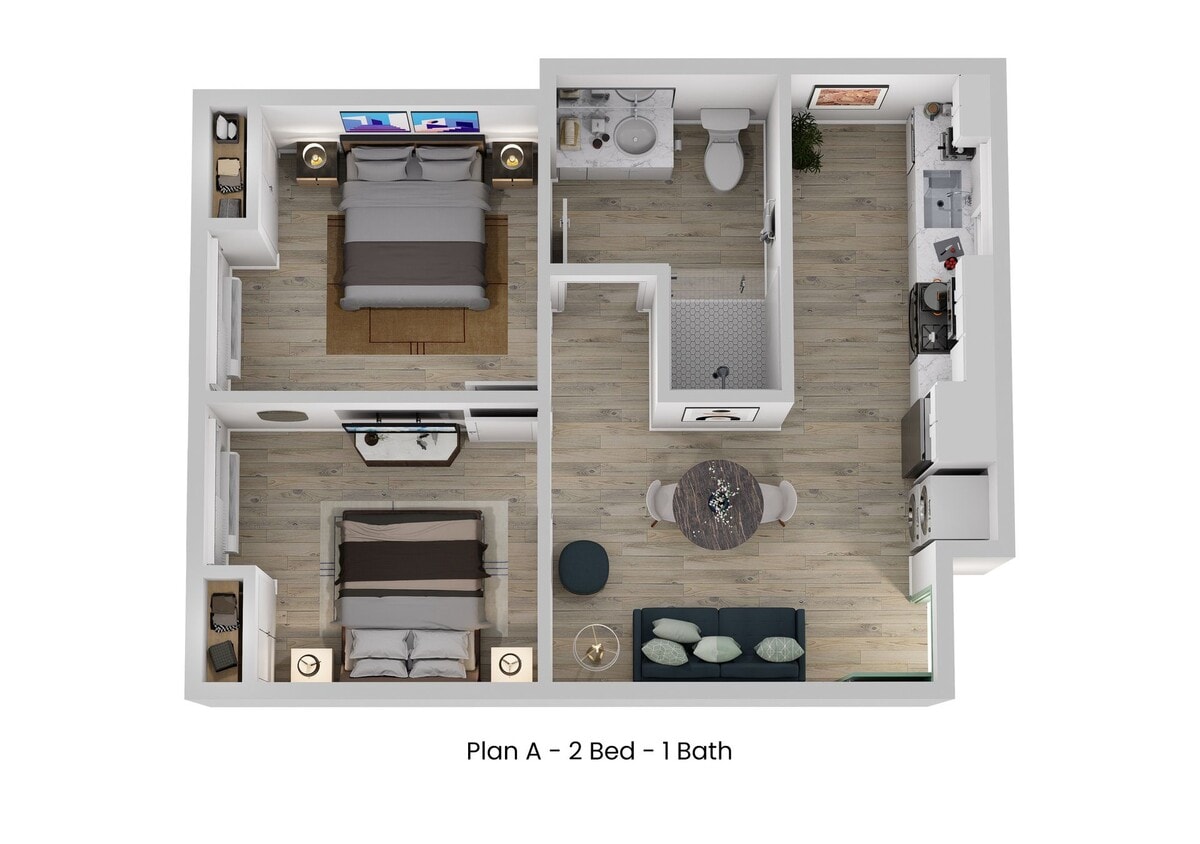 Floor Plan - Plan A - 2 x 1
