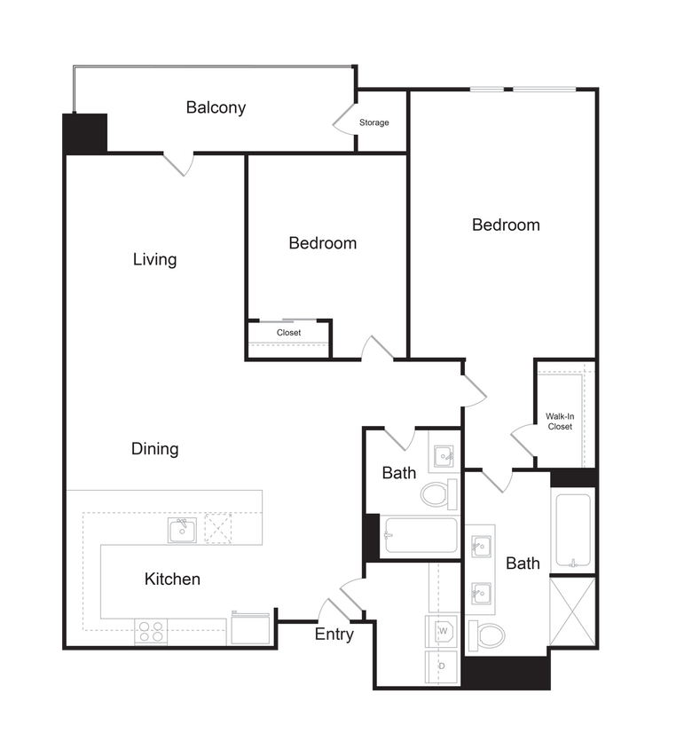 Floor Plan - 2x2Mc