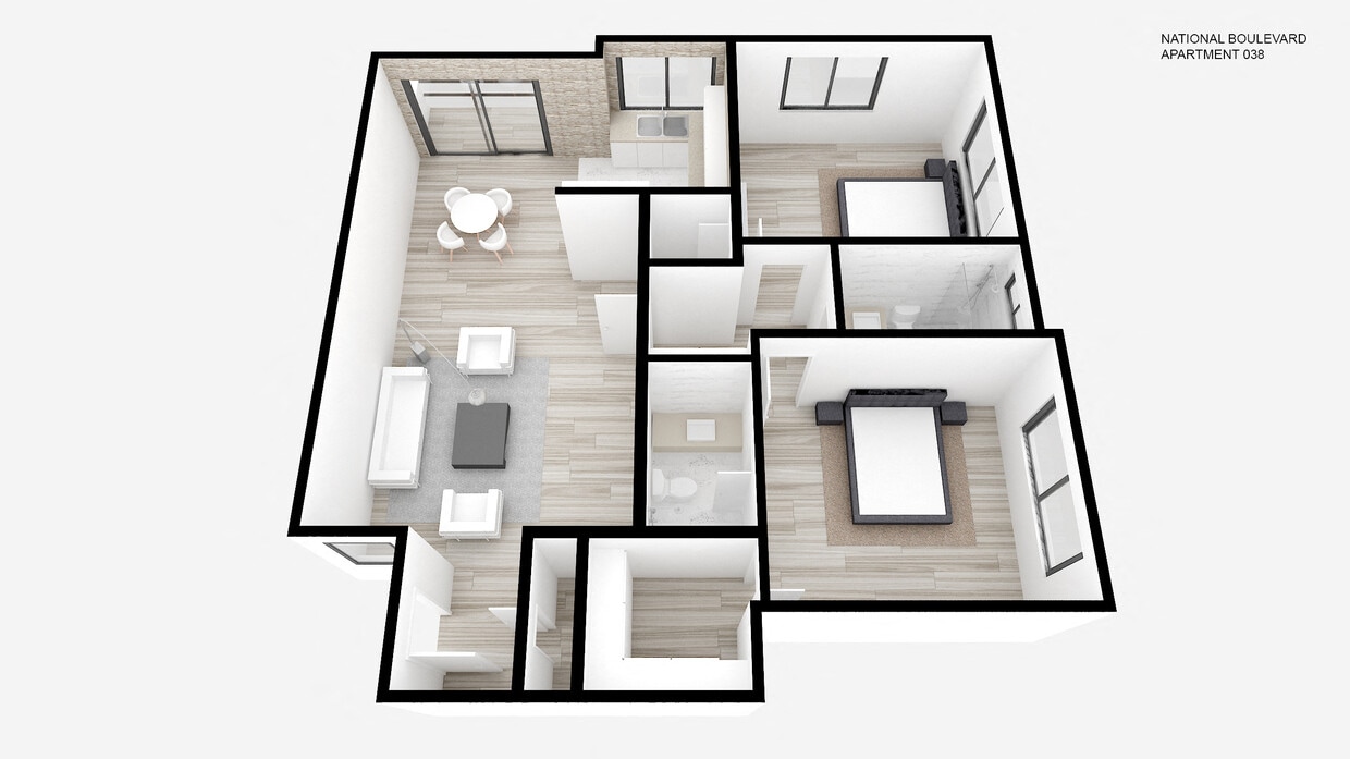 Floor Plan - Two Bed ~ Two Bath