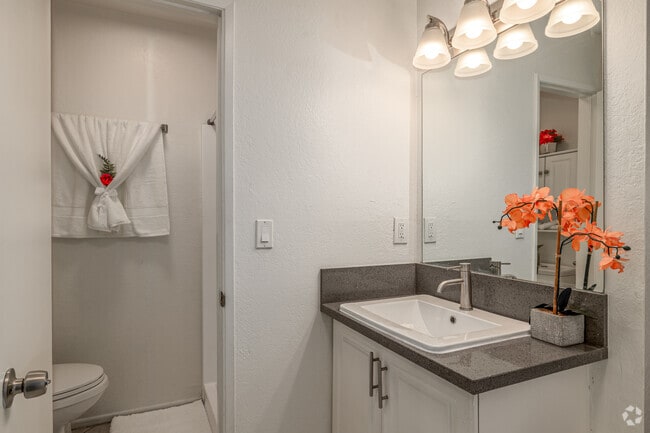 2BR, 2BA - 1,200SF - Primary Bathroom - Atrium Gardens
