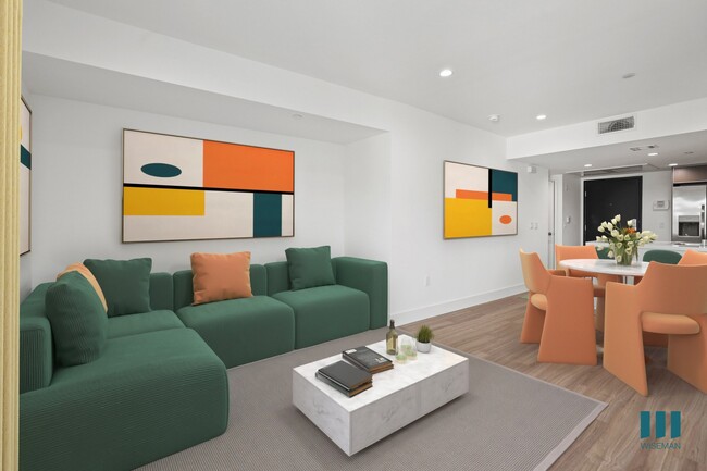 Living and Dining Room with Vinyl Flooring and Recessed Lighting - Santa Monica Breeze by Wiseman