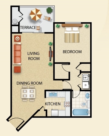 Plan G - Plan G- 1 bed 1bath