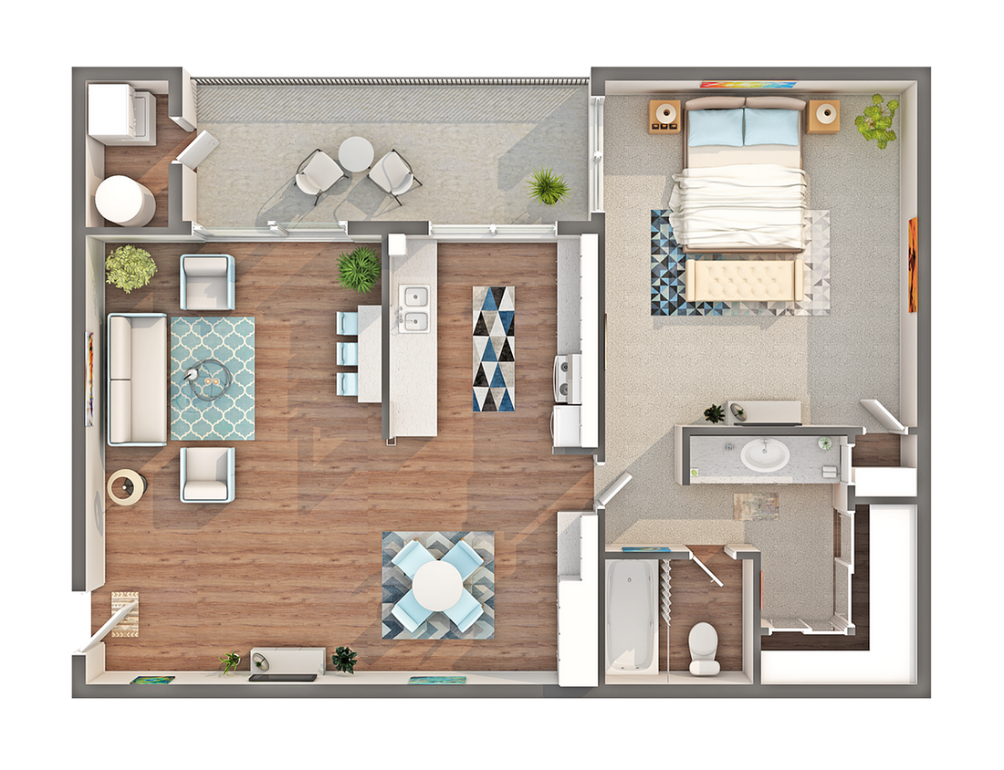Cedar | 1-Bedroom Floorplan - Cedar