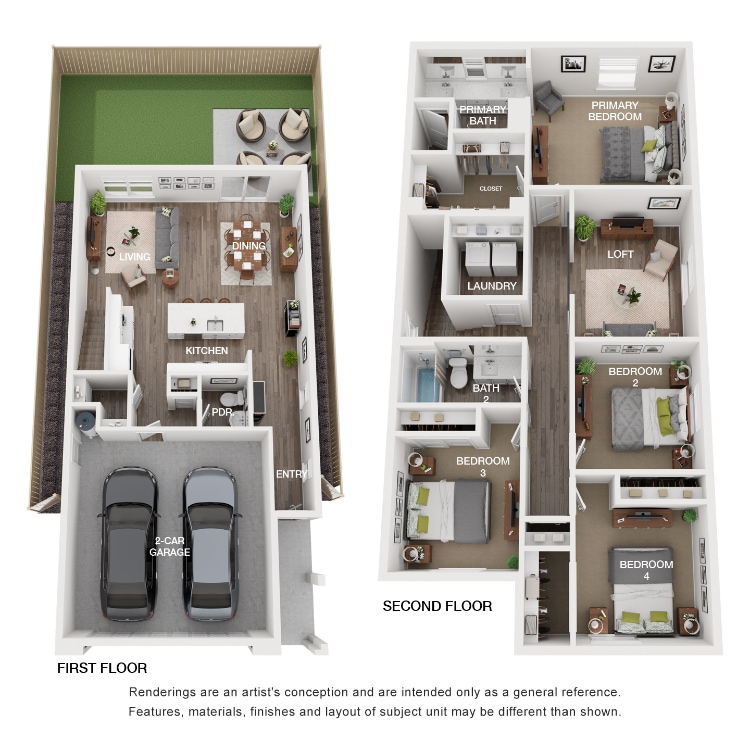 Haven_Park_Plan_3_4x2_5_TH_Combined_908186.png - Plan 3 (w/Loft)