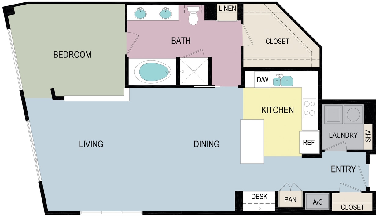 1H floor plan Broadstone Miracle Mile - 1H