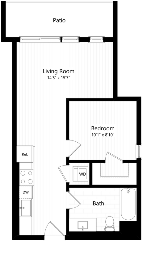 Floor Plan - E - 1x1